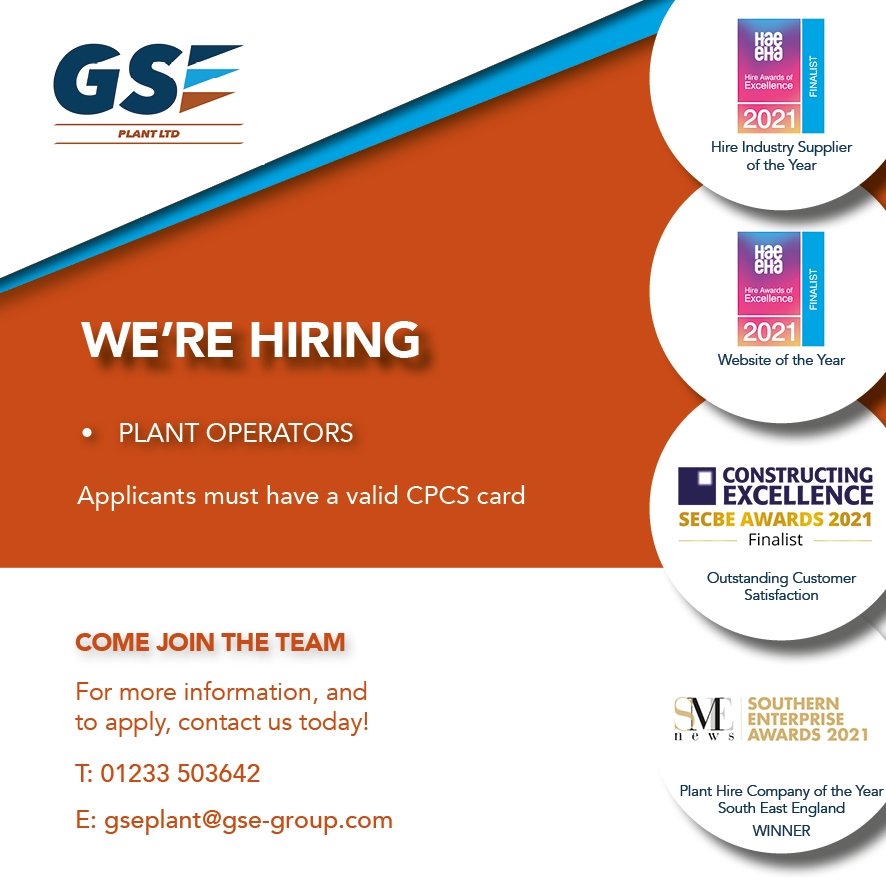 GSE_Group's tweet image. We&apos;re hiring #PlantOperators! 

If you are looking for your next role and have a valid CPCS card then get in touch with the team today to apply!

📞 01233 503642
📧 gseplant@gse-group.com

We look forward to hearing from you soon 🤝

#werehiring #vacancyalert #kent #gse