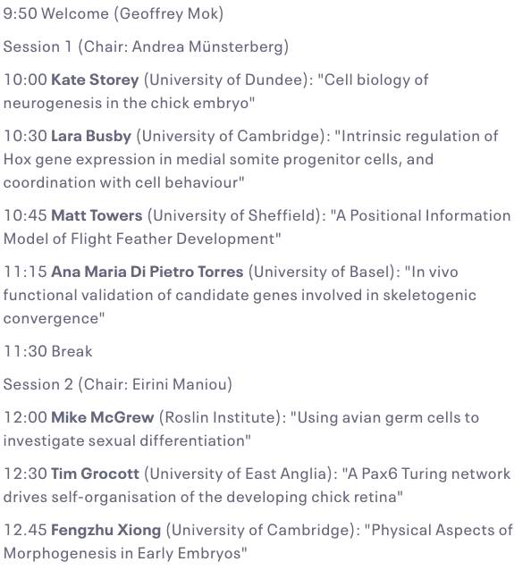 gifaymok's tweet photo. ***2 weeks left till #ChickDevBio21 with full programme now available full of exciting talks from junior to established leaders in the chick #devbio field https://t.co/I71bmOr8fJ π£***
@_BSDB_ @the_Node @___SDB___ @dev https://t.co/rVmqcwLRBL