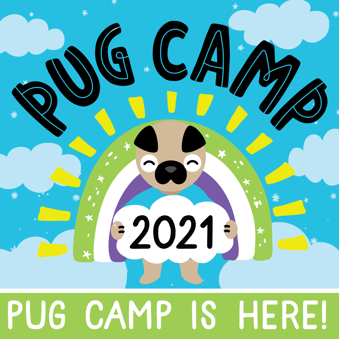 pugcamp's tweet photo. PUG CAMP 2021 IS HERE! 🎉 Travel safe and we hope everyone has a PUGTASTIC time! Be sure to stay tuned over the weekend on social media for all our lives, photos, and videos. 
Pug Campers please use #pugcamp2021 and #pugcamp and tag us so everyone at home can join in the fun! ⛺ https://t.co/TPpWAxuSWg