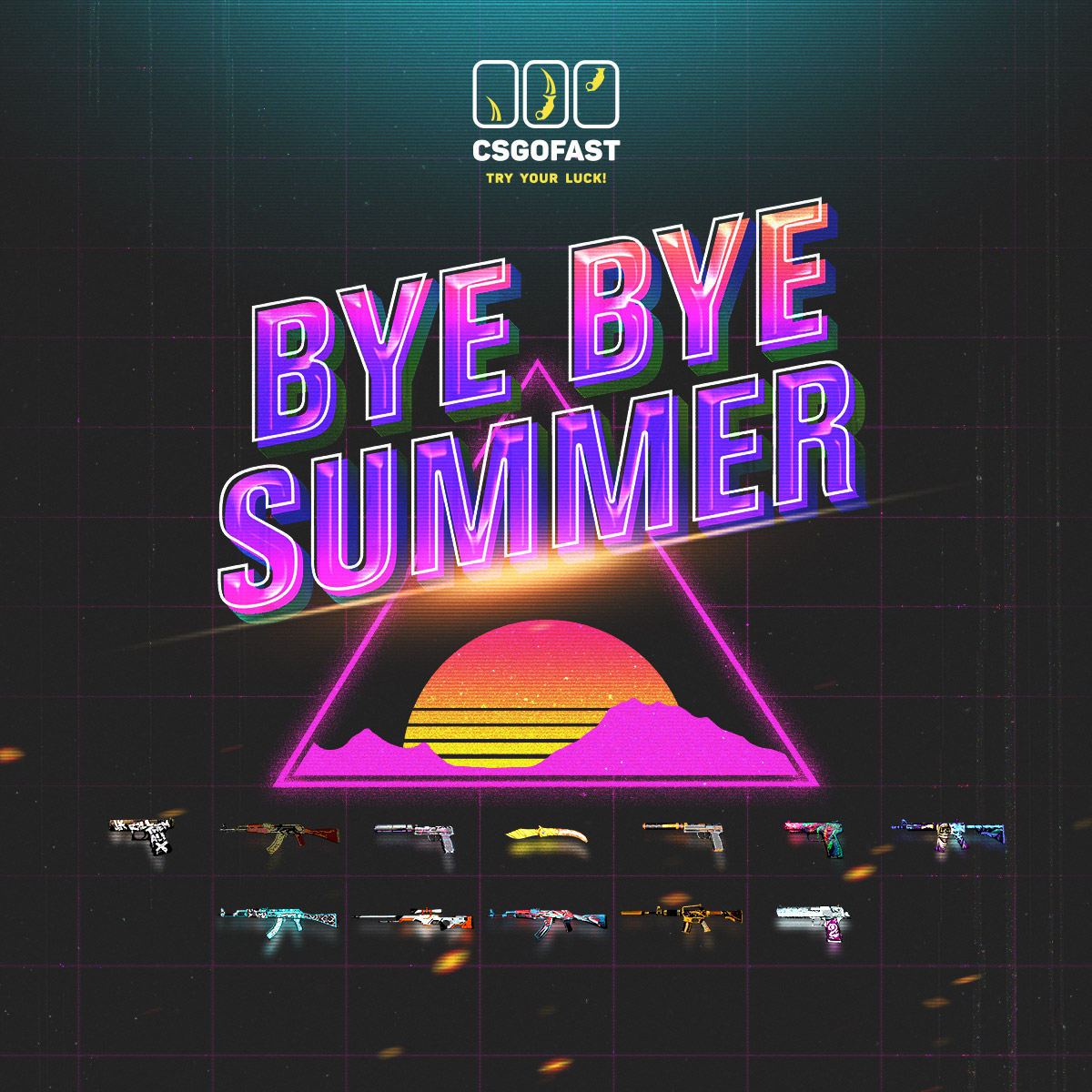 csgofast_x's tweet image. Bye Bye Summer!🌅
Hello $1000 skins giveaway 😈

csgofastx.com/bonuses/quest