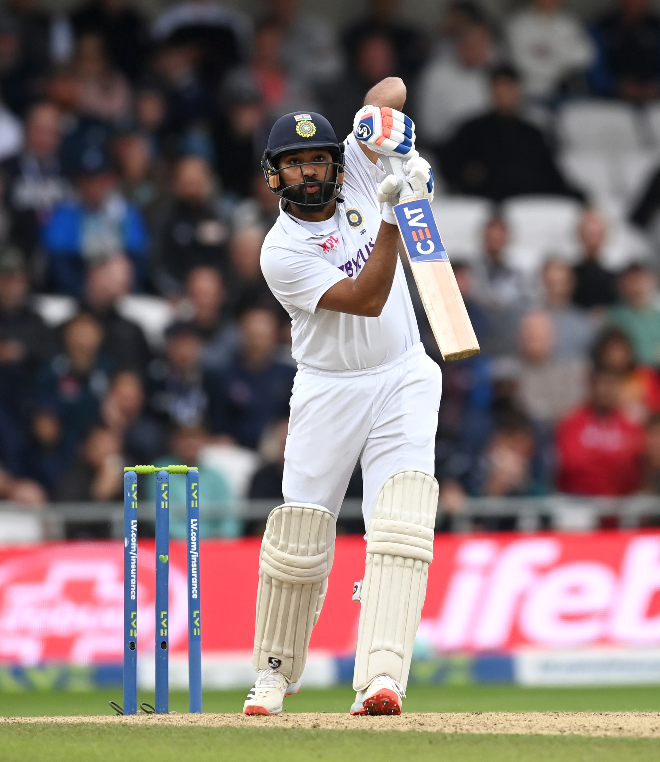 Ind vs Eng 3rd test: Rohit Sharma poses after a shot.