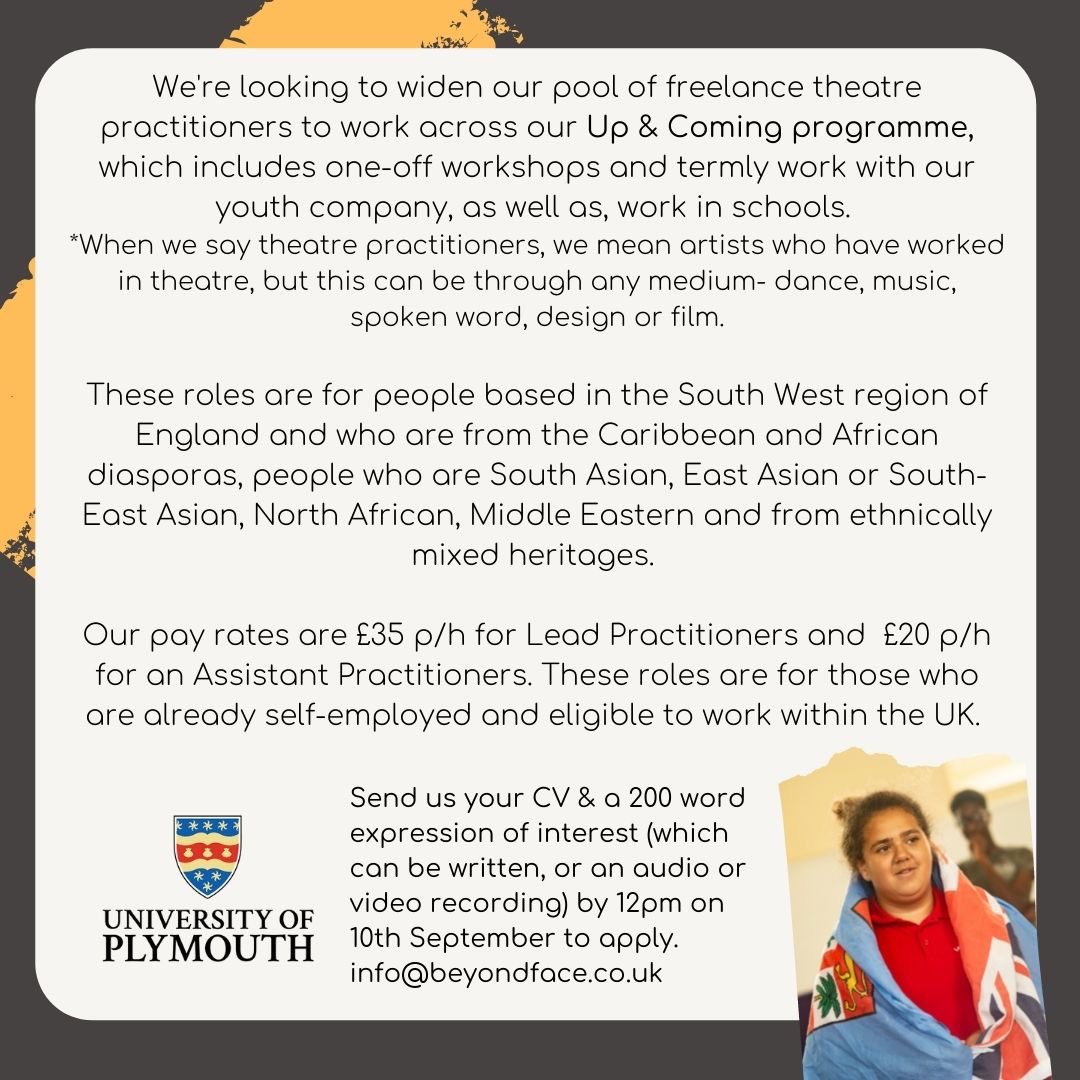 Job Alert! We are looking for practitioners to work on some of our young people’s programme. We are based in the South West of England and this work is mainly delivered across Devon &amp; Cornwall but would welcome applicants from the wider area of the South West.