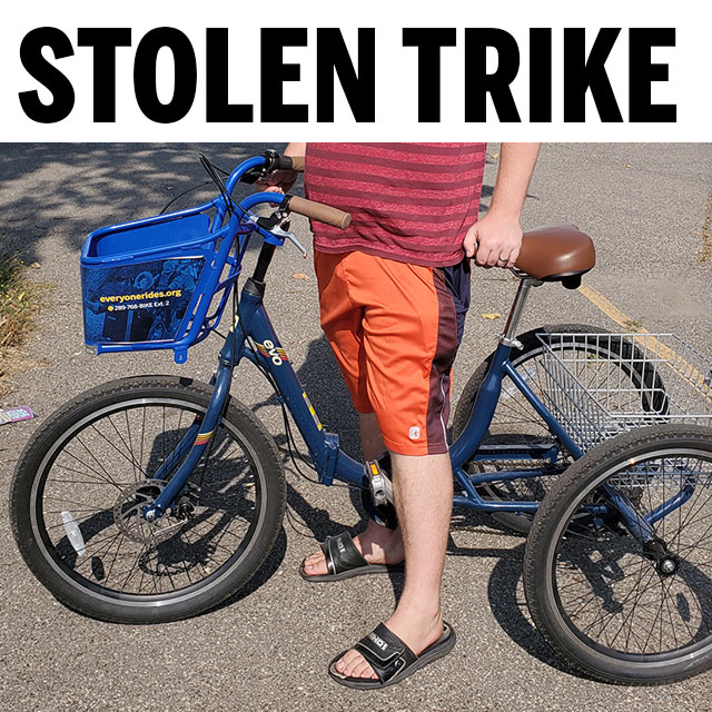 Earlier this week ERI had one of our adaptive bikes stolen 😢 &amp; we need your help!

Details: 
- navy blue Evo adult trike (3-wheels) 
- back silver basket
- distinctive SoBi-style blue basket in front

Any leads? Please call 289-768-2453 ext 1. We're hopeful we can recover it!