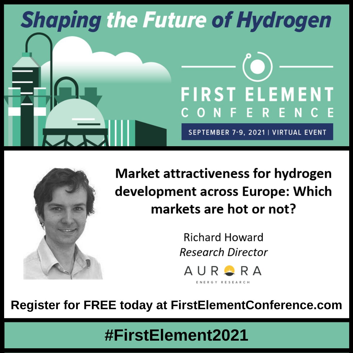 UKenergywonk's tweet photo. Pleased to be speaking at the #FirstElement conference in 2 weeks - I'll be discussing which are the most attractive markets for hydrogen development in Europe, reflecting on recent policy and market developments, and hydrogen production costs. https://t.co/v0bfk84CCK https://t.co/thjRwvEZIe