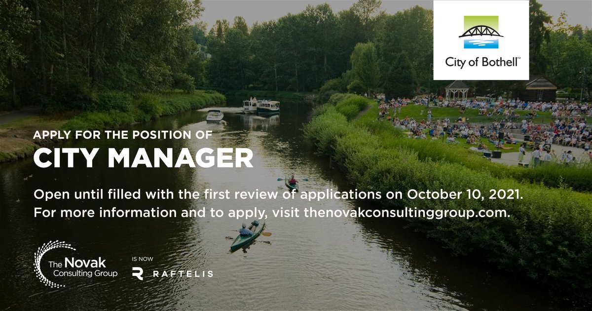 Raftelis's tweet photo. Now hiring! The @CityofBothell is looking for a City Manager who is a strategic thinker and effective communicator. The successful candidate will have a background in strategic planning and be a creative problem solver https://t.co/Aoxnk4gjuc https://t.co/gTmdBS7LtT