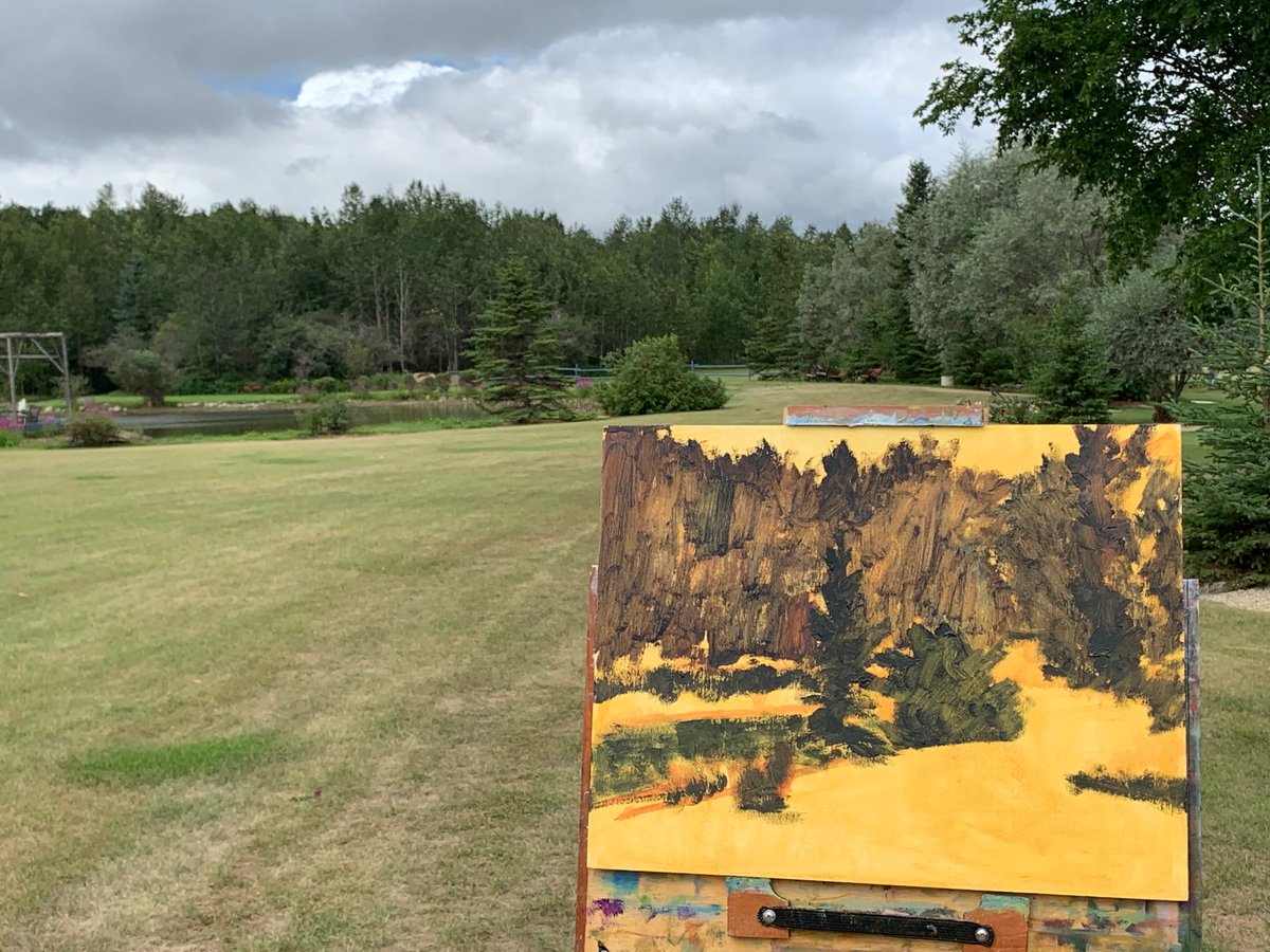 mkhirji's tweet photo. Garden Of Country Wildflower B&amp;B *|https://t.co/sVsTDSCupT|* Being a perfect day. I decided on a B&amp;B owned by a friend as a venue. Painting on location in summer is challenging. The landscape is a monotonous green. I believe I was rewarded. Agree? https://t.co/jPYKeuFmuW