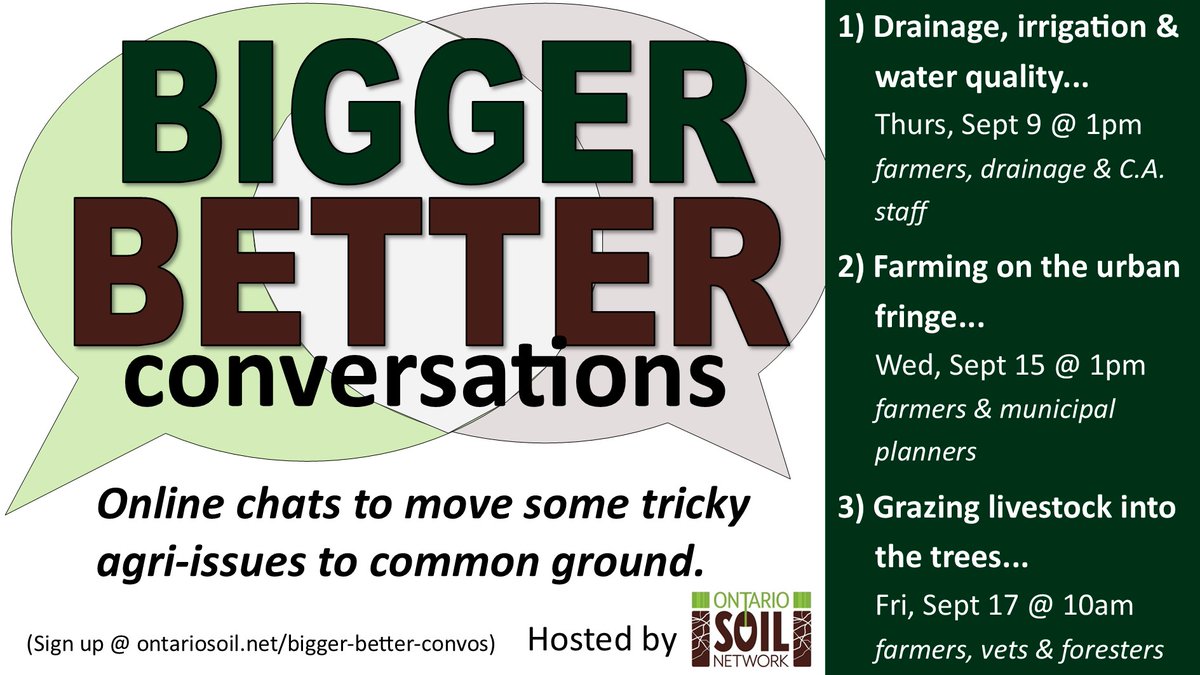 Want to dive into a tricky #OntAg issue with us? Looking for farmers, planners, environmental specialists etc to join a call next month. Sign up at soil.typeform.com/to/lMURf1Kl