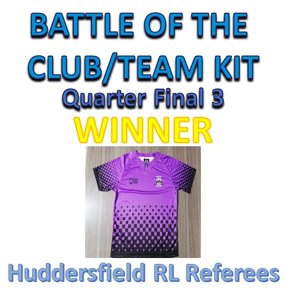 YorkshireJunior's tweet photo. 🎽BATTLE OF THE CLUB/TEAM KIT🎽
With 260 votes cast in the third quarter final, we have our third winner...
Quarter Final 3️⃣
@huddref
Results:
Votes Cast - 2️⃣6️⃣0️⃣
Huddersfield RL Referees - 1️⃣3️⃣4️⃣
Stanley Rangers - 1️⃣2️⃣6️⃣
#JuniorRL #BattleoftheClubKit #SemiFinals https://t.co/zCfl3u6dZm