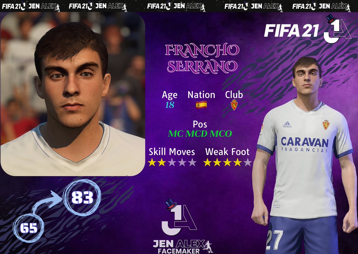 FacemakerJen's tweet photo. 🎉FACE UPDATE PC #FIFA21 🎮🔥

🔶FRANCHO SERRANO

📌LINK (Only Patreon):
https://t.co/x7az7VnB1f

#EASPORTSFIFA20 #FIFA20 #mods #FIFA21 #ModoCarrera #genericgenocide #fifafaces  #LaLiga

@RealZaragoza

@GFacecollector

@JFacemaker

@king311306 https://t.co/okapKsWy5k