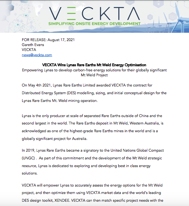 veckta's tweet image. "We are privileged to be working on a project with such a significant global impact as Mt Weld. " Read more from our recent #News on the Lynas Rare Earths Mt. Weld mining project ---&amp;gt; veckta.com/2021/08/17/vec…
#VECTA #miningindustry #microgrids #energy