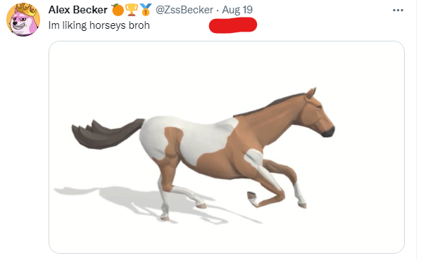 ZssBecker's tweet image. If you dont have notifications on and dont read my comments your a crazy person.

Ive built a great relationship with derace and got some free horsey nft give aways coming your way too. 

Stay tuned.
