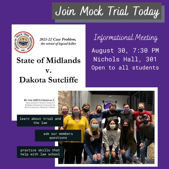 Want to join? Come learn more about mock trial this coming Monday!