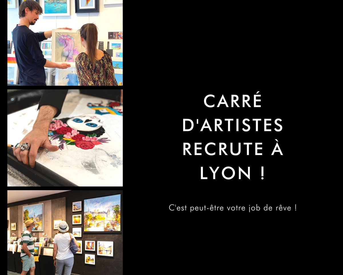Eh oui, on cherche la perle rare pour représenter notre belle galerie de Lyon ! Est-ce vous ? 
Plus d'info, juste ici 👇bit.ly/Carredartistes…
#recrutement #job #newjob #carredartistes
