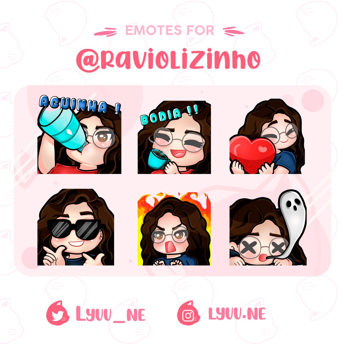 Lyuu_ne's tweet photo. Emotes que fiz para o @Raviolizinho ✨💜
• RTs = 🥰

#emoteartist #TwitchEmoteArtist #twitchaffiliate #twitchstreamer #TwitchPartner #ArtCommission
#commissionsopen #commission https://t.co/e1ysdctsUC