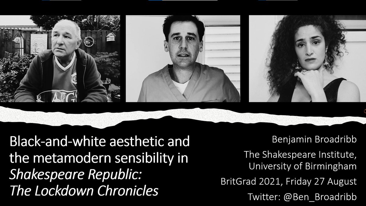 Ben_Broadribb's tweet image. Thank you to everyone who attended the 'Shakespeare on Screen(s)' panel at #BritGrad2021 today. My paper was partially based on my chapter in 'Lockdown Shakespeare: New Evolutions in Performance and Adaptation' which I'm currently co-editing with @gemmaallred and @_erinsullivan_.
