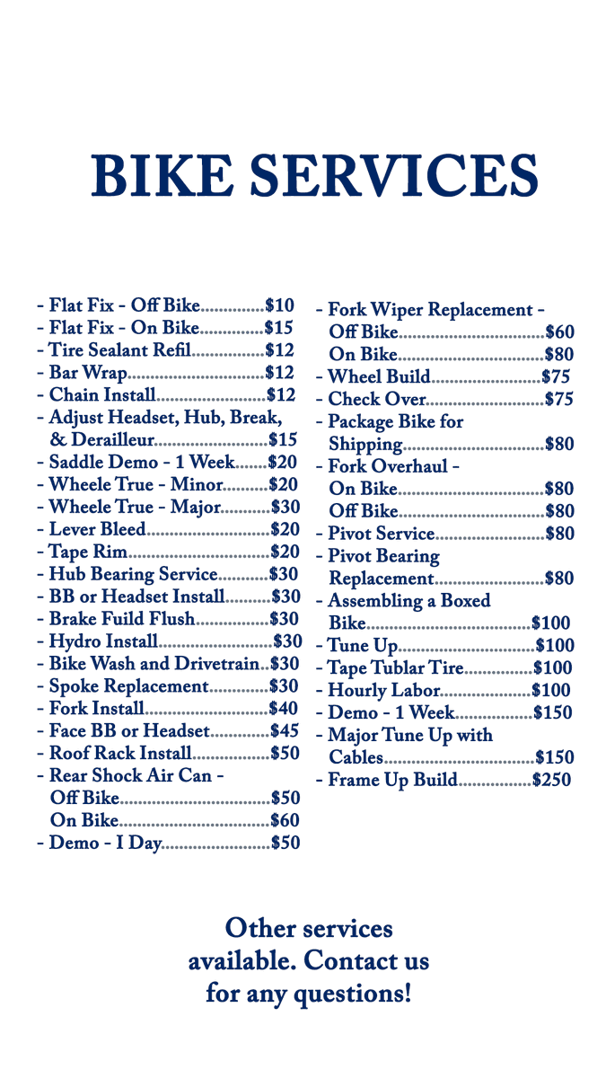 In case you didn't know, we've got the best bike shop in town. 

From flats to frames, we do it all! Check out our services below and visit our site for more info! 

outdoorsinc.com/pages/bike-sho…