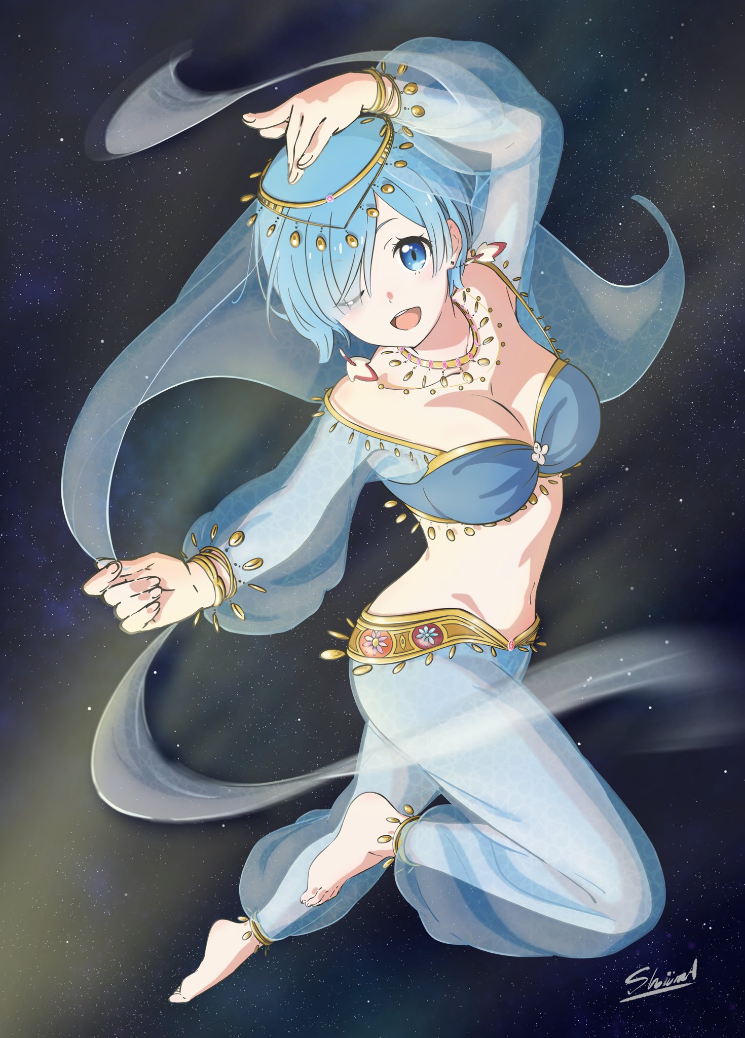 Shiima アラビアン衣装のレム遂に完成しました お待たせしました Pixivリクエストありがとうございました リゼロ Reゼロから始める異世界生活 レム イラスト T Co Pxyglasiuh Twitter