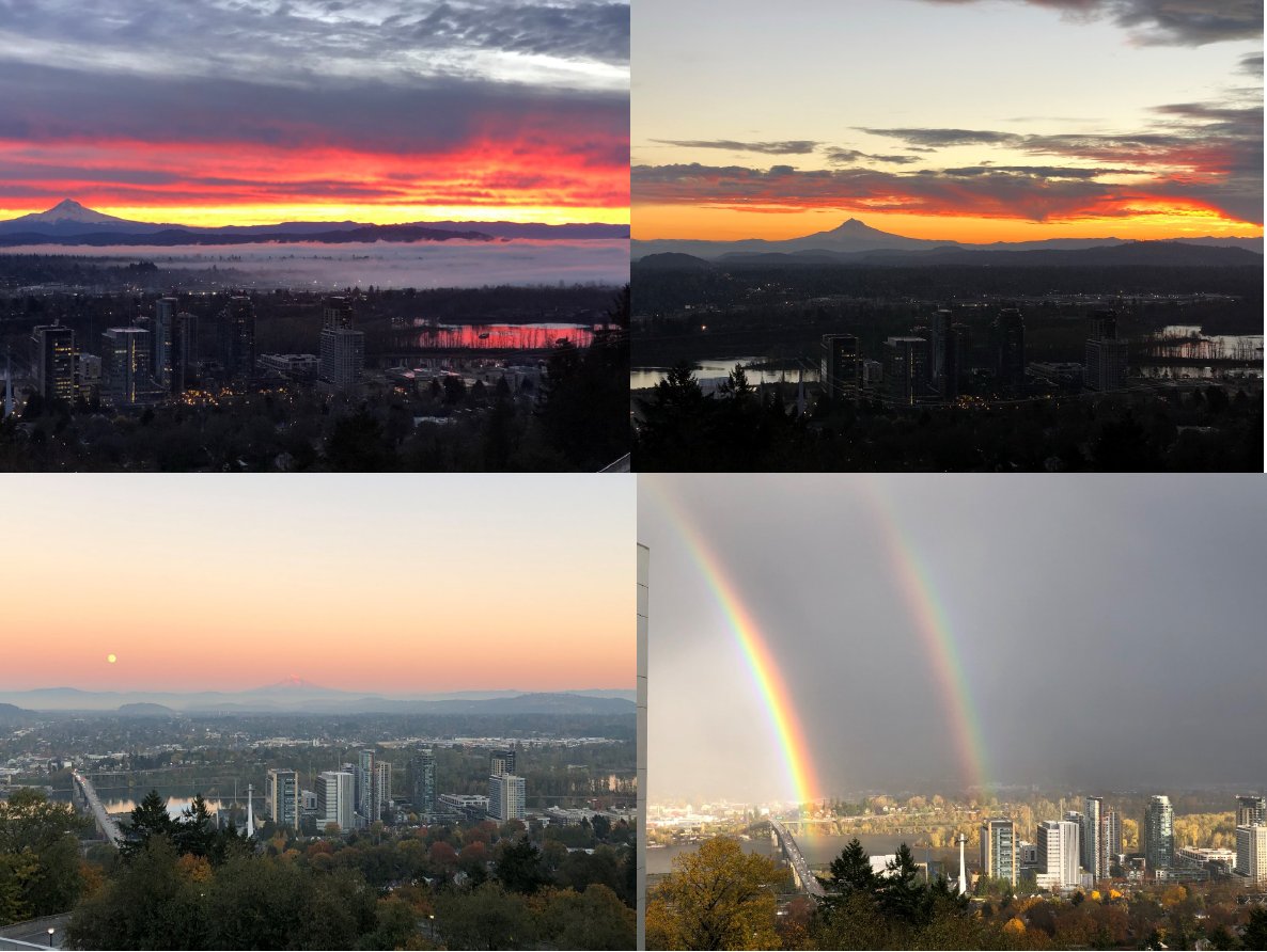 Tough opponent! I'll see your Pittsburgh sunrise and raise you a Portland double rainbow. All these pictures are from the OHSU campus... @OHSUPulmCCM #THISisPACCM