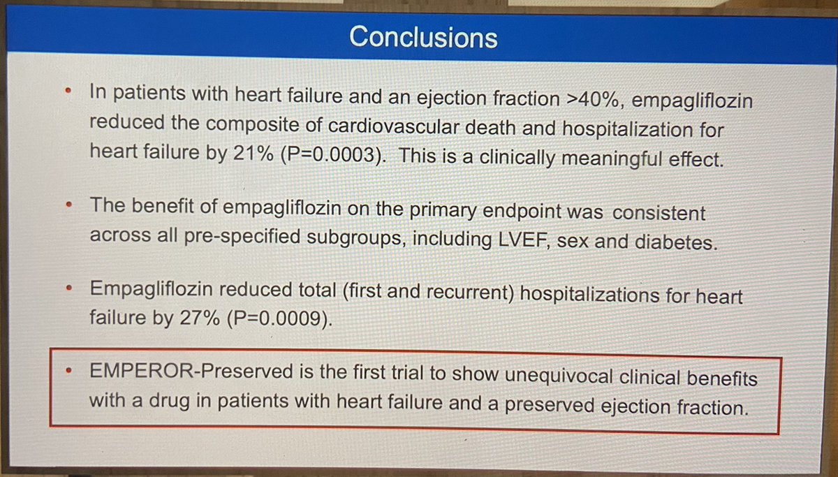 Süleyman Çağan Efe (@scaganefe) on Twitter photo EMPEROR-preserved trial in HFmrEF and HFpEF Empagliflozin reduced 21% CV mortality and HF hospitalization in composite endpoint but Dıdnot reduced all cause mortality #EMPERORpreserved <a href="/escardio/">European Society of Cardiology</a> <a href="/vaytekin/">Vedat Aytekin</a> <a href="/MeralKayikcoglu/">Dr Meral Kayikcioglu</a> <a href="/LaleTokgozoglu/">Lale Tokgozoglu</a> <a href="/ihtanboga/">I.H.Tanboga, MD, PhD</a> <a href="/canyucelkarabay/">Can Yucel Karabay</a> <a href="/doctormutlu/">Bulent Mutlu</a> EMPEROR-preserved trial in HFmrEF and HFpEF Empagliflozin reduced 21% CV mortality and HF hospitalization in composite endpoint but Dıdnot reduced all cause mortality #EMPERORpreserved <a href="/escardio/">European Society of Cardiology</a> <a href="/vaytekin/">Vedat Aytekin</a> <a href="/MeralKayikcoglu/">Dr Meral Kayikcioglu</a> <a href="/LaleTokgozoglu/">Lale Tokgozoglu</a> <a href="/ihtanboga/">I.H.Tanboga, MD, PhD</a> <a href="/canyucelkarabay/">Can Yucel Karabay</a> <a href="/doctormutlu/">Bulent Mutlu</a>