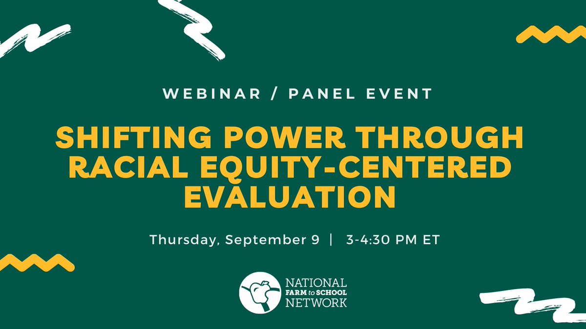 Approaching evaluation with a foundation of equity is a vital component for shifting power for a racially just #foodsystem. Join our panel discussion on Sept. 9 to hear from 4 experts about creating racial equity-centered evaluation practices → us02web.zoom.us/webinar/regist…