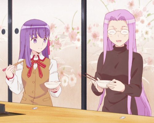 Sakura (having a meal with rider!)