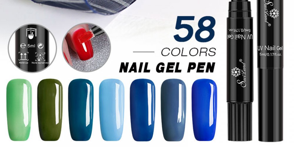 #AllSaleIn Saviland Newest Nail Pen 58 Colors Gel Nail Varnish Pen Fashion Glitter Dawdler UV DIY Nail Art Gel Lacquer Gel Polish