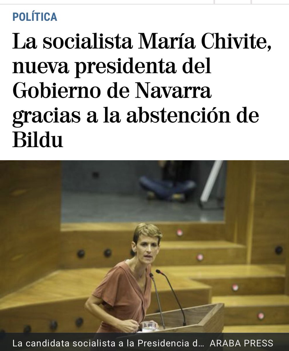 Hoy ya gobierna el PSOE en Navarra gracias a Bildu. Hoy ha dicho Otegui que “habrá 250 recibimientos más a presos” de ETA. Hoy pierden la víctimas del terror. Hoy pierde España. Hoy hemos perdido todos. Hoy se ha demostrado q Pedro Sánchez no puede ser presidente d nuestra nación