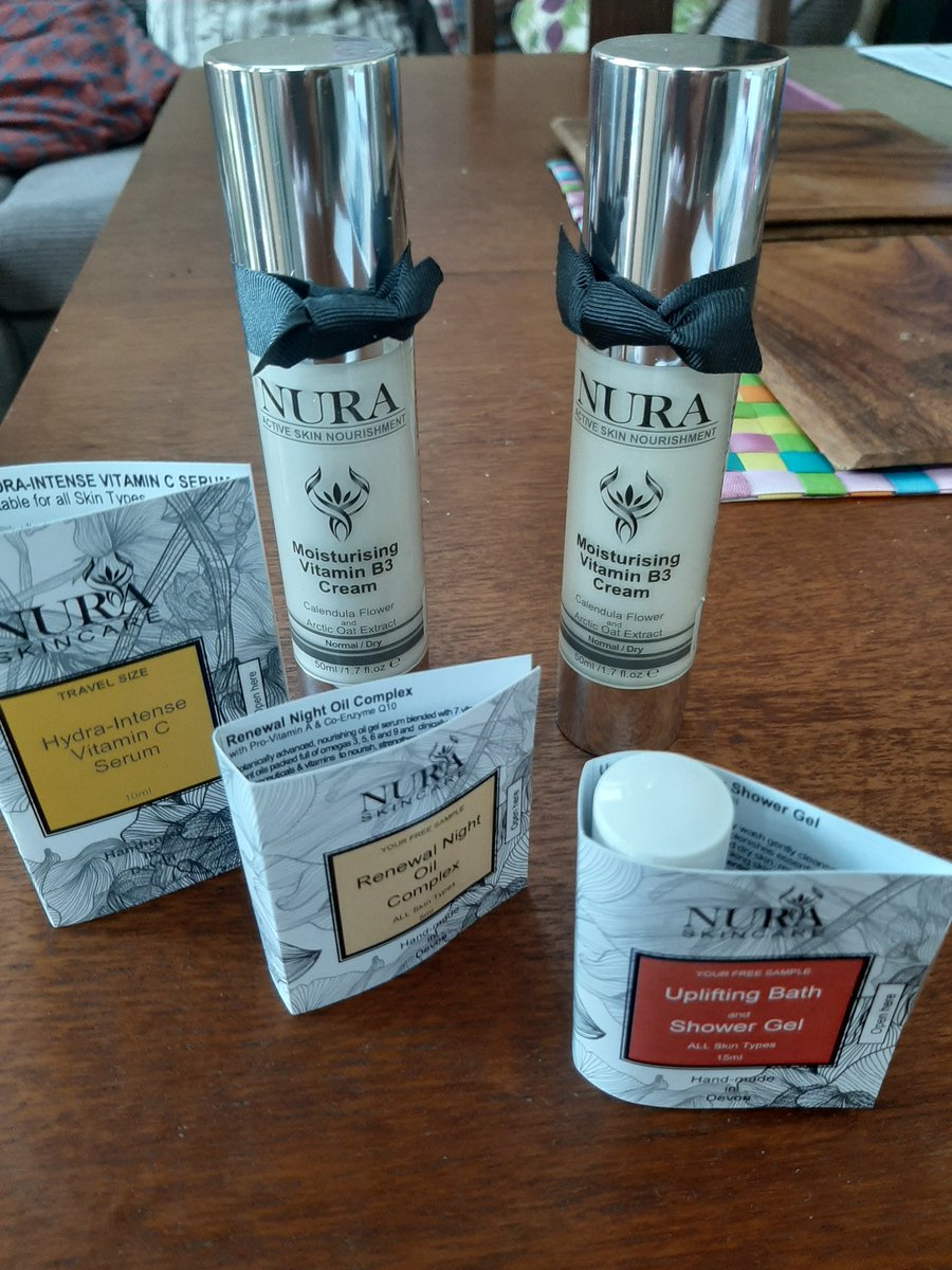 Birdiesouthwest's tweet photo. How nice to receive my order from @Nuraskincare and find some samples! Thanks Julia! Lovely,handmade,natural plant ingredients #skincare #cosmetics #natural #plantbased #Devon https://t.co/tnB4PenYGo