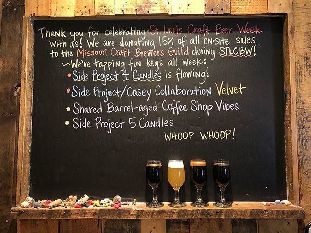 St. Louis Craft Beer Week continues today with tappings of <a href="/sharedbrew/">Shared</a> BA Coffee Shop Vibes &amp; <a href="/sideprojectbrew/">Side Project Brewing</a> 5 Candles at open! #stlcbw