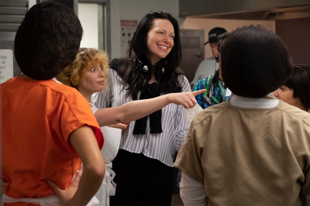 OITNB's tweet photo. Did you know @nlyonne and @LauraPrepon were directors on #OITNB's final season? #FemaleFilmmakerFriday https://t.co/6l8ulcYT2W