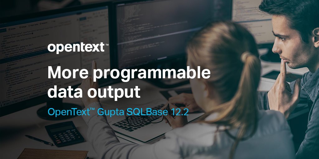 ConServCloud's tweet image. Use #SQL and SQL functions to create flexible data output. Try the new #OpenText Gupta #SQLBase 12.2 now! ow.ly/T6xg50vgZ4A