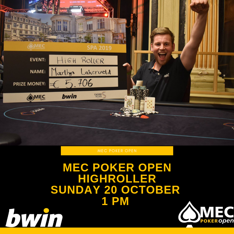 mecpokeropen's tweet photo. In 2 days the High-Roller satellite will take place! ♥️♠️♣️♦️

The satellite will start at 20:00 and you can late reg till 21:30.  Search in the Bwin lobby for :" MEC Poker Open Satellite HR" and register for this sunday! https://t.co/zkyNEo36qt