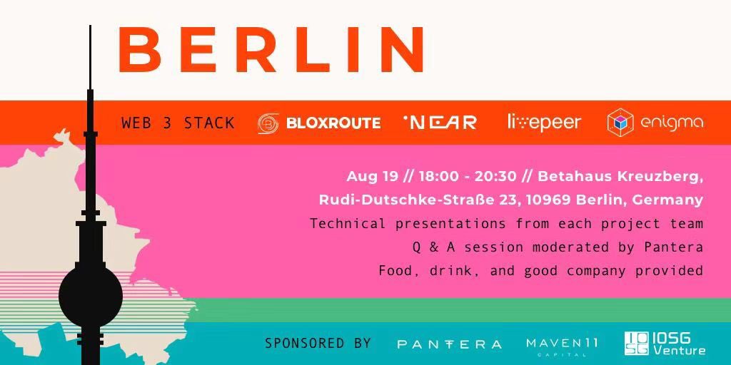 IOSGVC's tweet image. 🤩Wanna deepen technical  insights into the #web3stack? 🙌Follow us @PanteraCapital @Maven11Capital to have an attempt of actual illustration of the Web3 stack! @bloXrouteLabs @EnigmaMPC @LivepeerOrg @NEARProtocol We’ll be at the following event, come say👋 #berblockweek