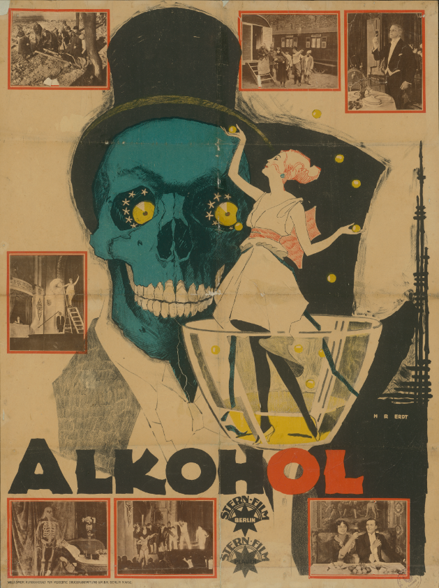de_kinemathek's tweet photo. Zum #Wochenende! Aus der aktuellen #Ausstellung #KinoderModerne — #Film in der #WeimarerRepublik: Plakat von Hans Rudi Erdt zu #Alkohol (1919, Alfred Lind, E. A. Dupont) https://t.co/wxxzScsnmg #film #Kino #Weimartouch https://t.co/xTCE0RZ4QH
