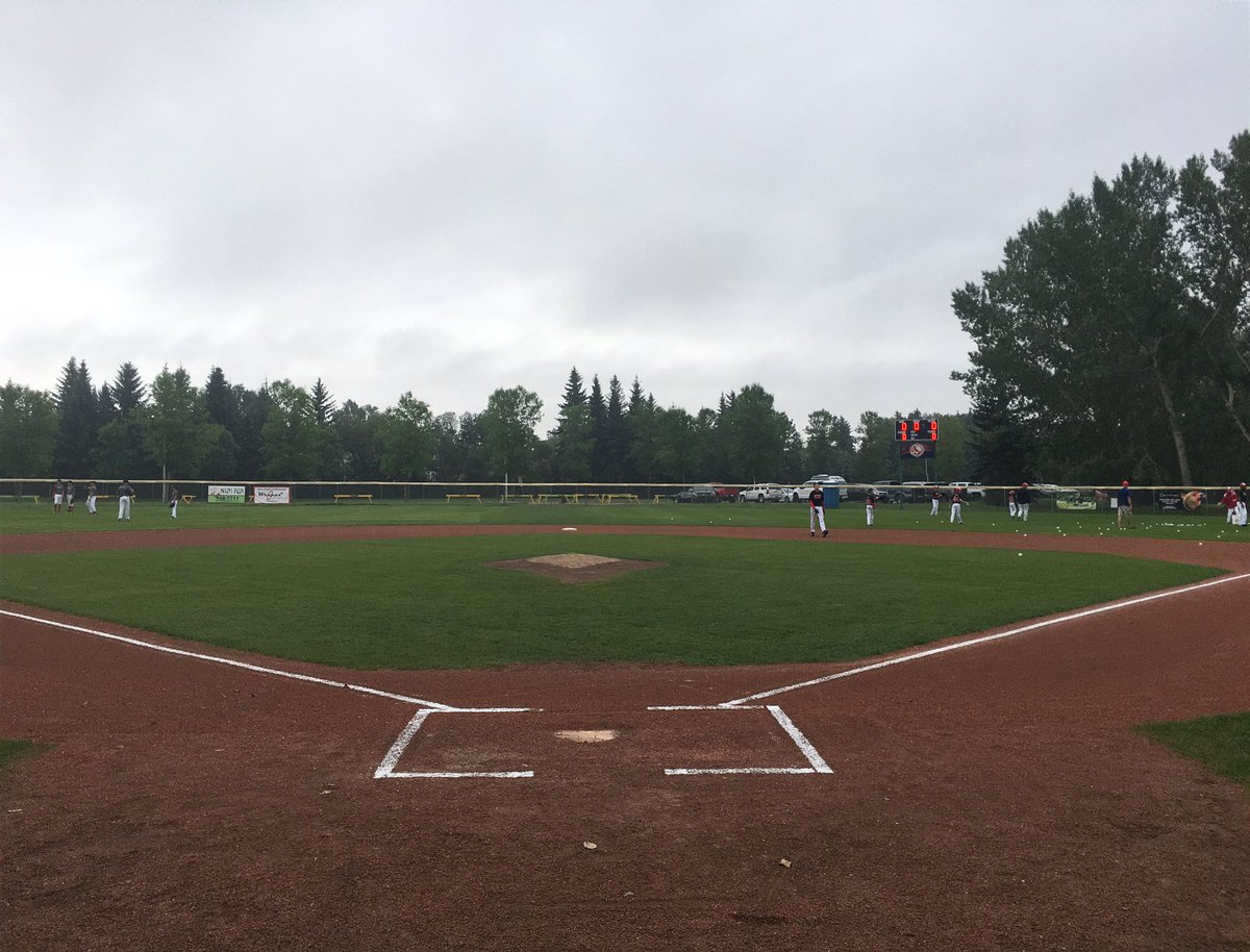 Great day for a ball game! Grande Prairie Reds vs. Strathmore Reds up first this morning.