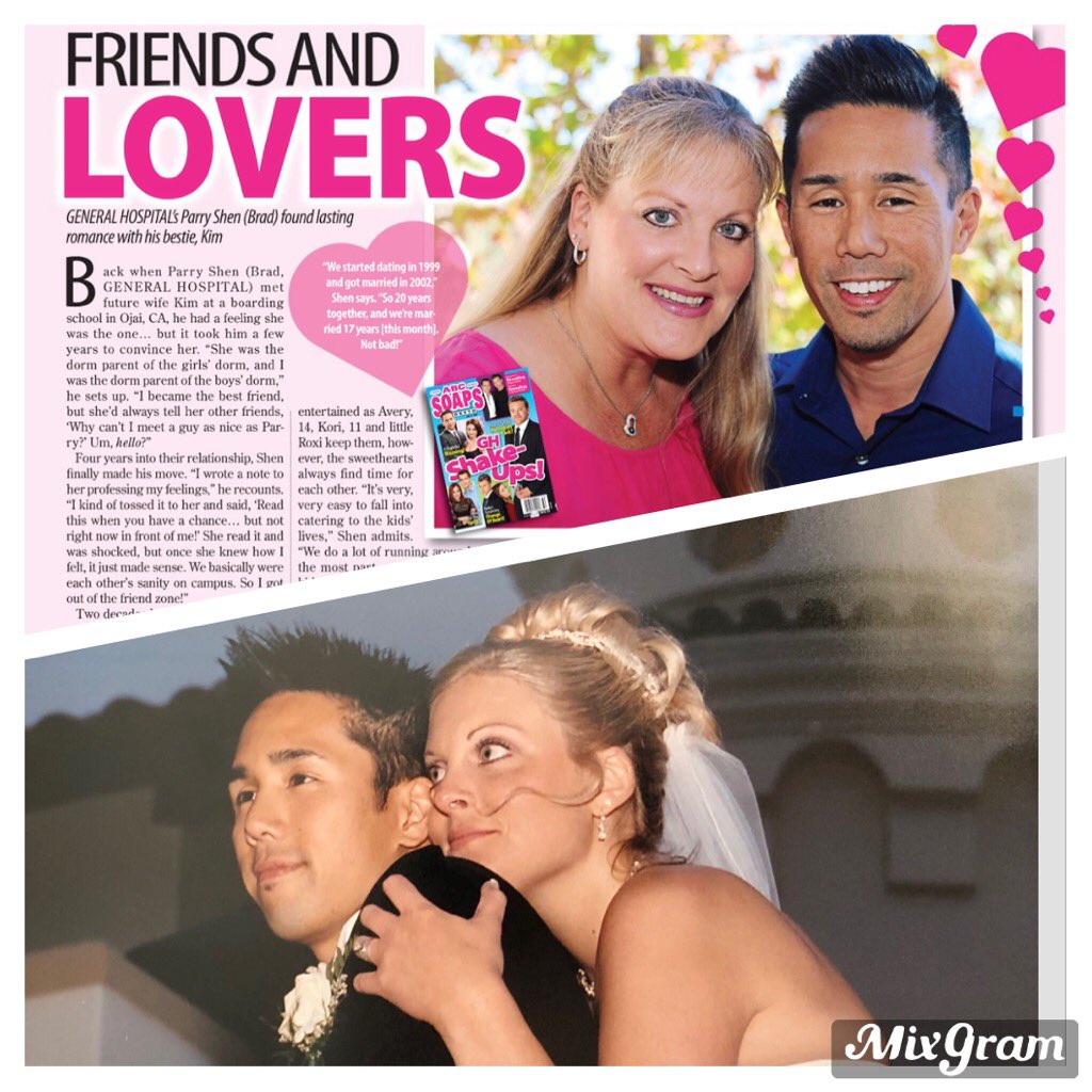 Celebrating 17yrs ago today when these crazy kids got married! All the  details how how we met in the latest @soapsindepthabc 👰 🎩 💒, image size:1024x1024