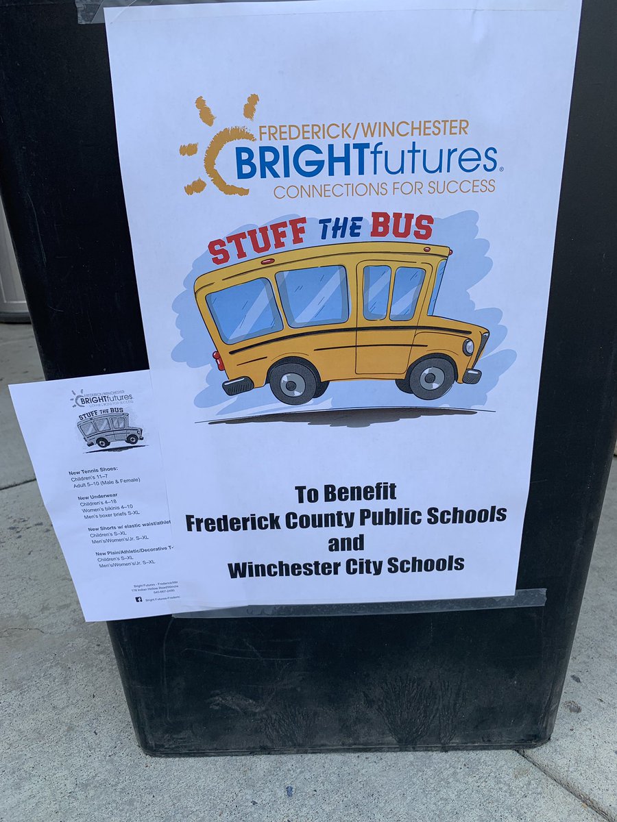 Please come out and support Bright Futures Frederick/Winchester by donating for our students’ back to school needs!