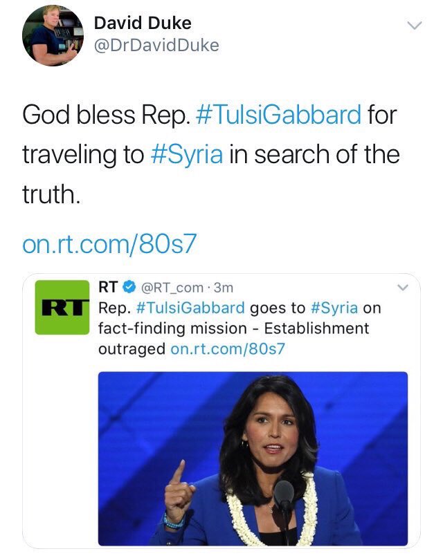 CORRECTION: I meant David Duke not Nick Griffin (all three of them share support for Assad in Syria)