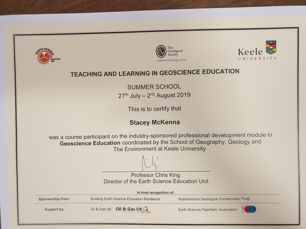 madgeographer's tweet photo. Woop woop! I'm now officially a geology teacher @KeeleGeology @peteloader1 #geolss #geologyteacher @ESTA_UK @casa1009 @MeldrumMiss @mrstown1 @KarstGeography @HafsaBobat https://t.co/KJA7IjSSXW