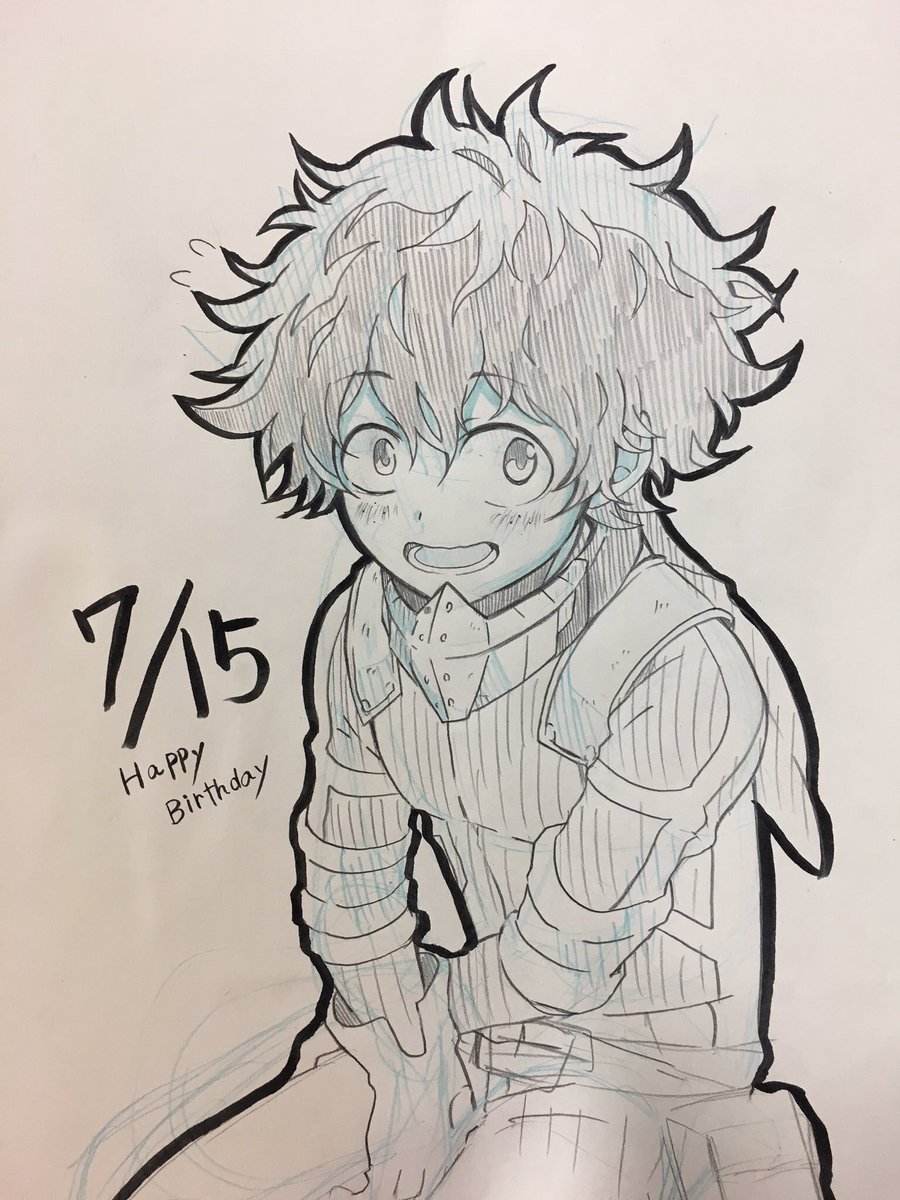 出久の誕生日絵全然間に合ってなかったので 