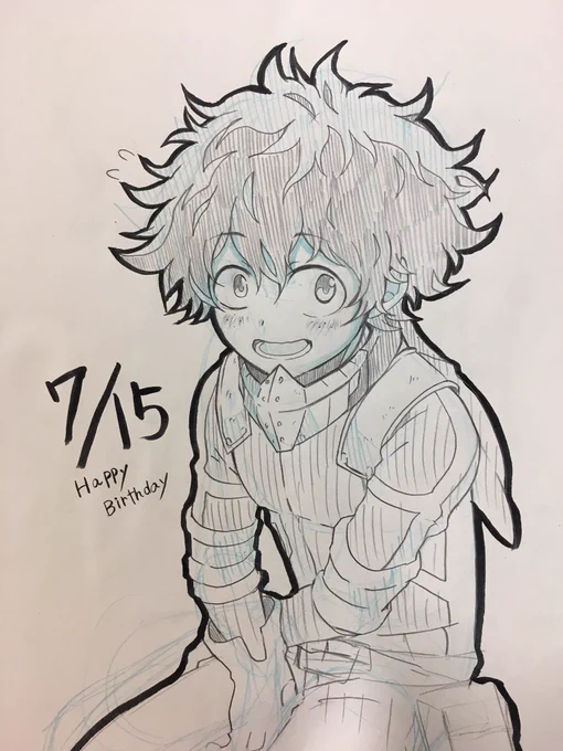 出久の誕生日絵全然間に合ってなかったので 