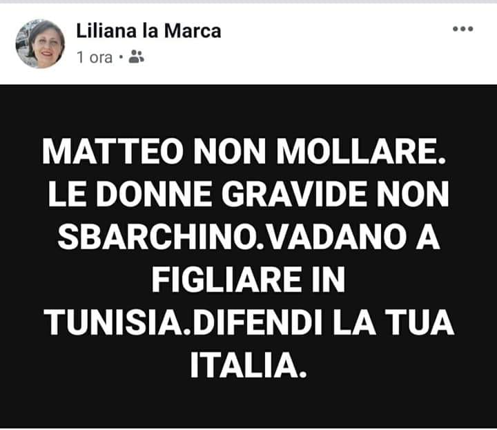 Questa qui fa l'insegnante a Caltanissetta.

È l'ennesimo caso in cui una figura professionale che dovrebbe essere d'esempio ed educare è, invece, di pessimo esempio oltre che di vergogna

Io nome e cognome li lascio. Ognuno si assume le responsabilità delle bestialità che scrive