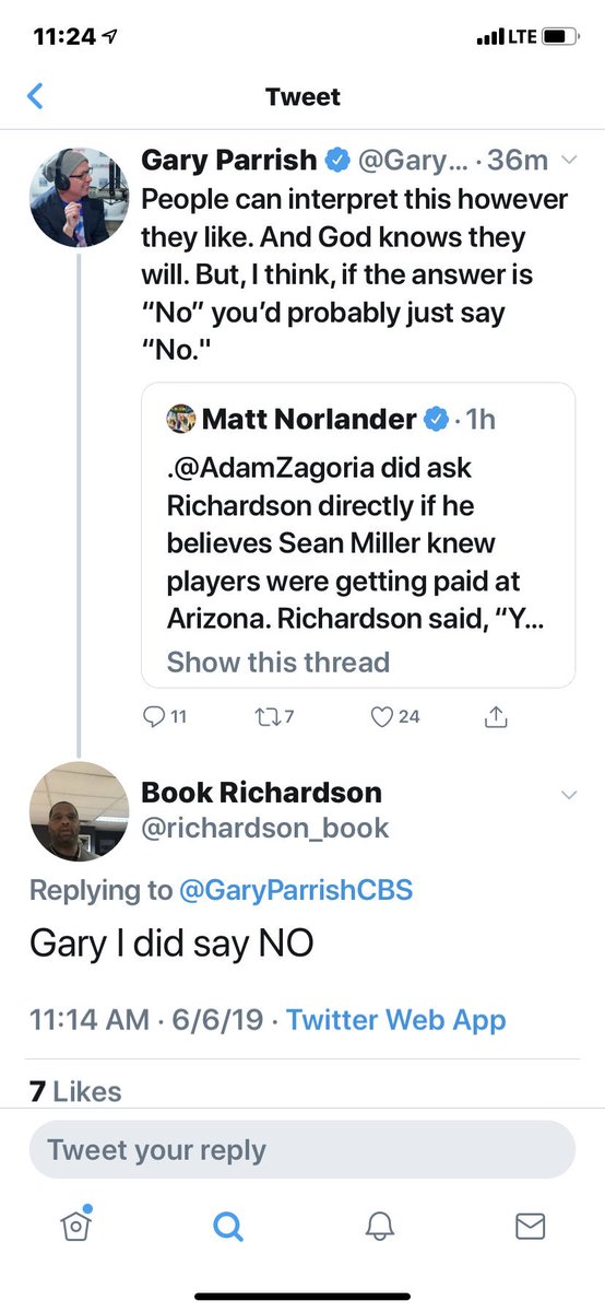 And here is where, after the guilty plea and sentence was concluded, free to speak truth, whatever it is, even if it burns down Miller and Arizona, a contrite Book says Miller didn’t know anything about anything Book was saying and doing and about players allegedly being payed: