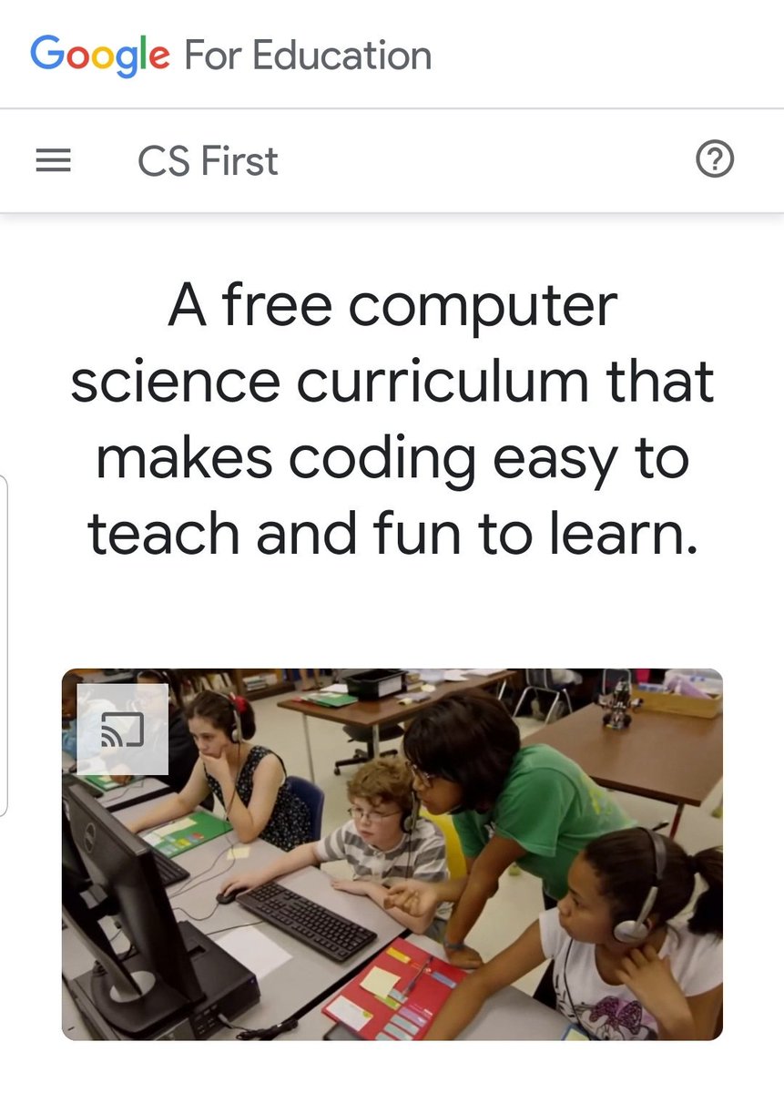 albertogradosm's tweet photo. Computer Science First, iniciativa de #GoogleEdu para promover la enseñanza de las Ciencias de la Computación, cambió de look. 
Atrévete a darle una mirada para promover los cambios en tu escuela.
https://t.co/8FQB2lEGyg
#EdTechTips #CSFirst #HoraDeProgramar #EdTechPeru #Coding https://t.co/f91dWiszld