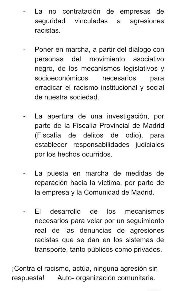 RitaBosaho's tweet image. Frente al R.Institucional y social, frente a la violencia sobre nuestros cuerpos negros, frente al inmovilismo, poder comunitario.
No podemos permitir que nos sigan expulsando de los espacios públicos

Hemos sacado el siguiente comunicado.

#PoderNegro
#NoAlracismoInstitucional