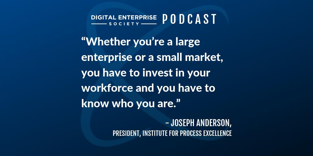 On this week's podcast, Joseph Anderson, President of <a href="/ipxhq/">IpX - Institute for Process Excellence</a> , shares ways to diagnose need for a change in processes in any company and explains whether processes stifle innovation in the workplace. bit.ly/2KeCTic // #ConX2019 #TrueNorth #digitalenterprise #DESpodcast