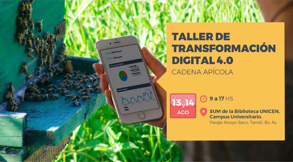 ¿Tenés una #PyME del sector apícola? 🐝Sumate al Taller de Transformación Digital 4.0 en #Tandil para conocer herramientas y oportunidades para mejorar tu negocio, y la experiencia de otras empresas que pasaron por este proceso.
Inscribite acá 👉bit.ly/2LUkmv3
