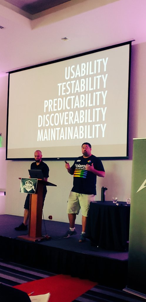 AngularDenver's tweet image. DAY 2! @Brocco and @schwarty about to drop their new album, and talking about "ilities"