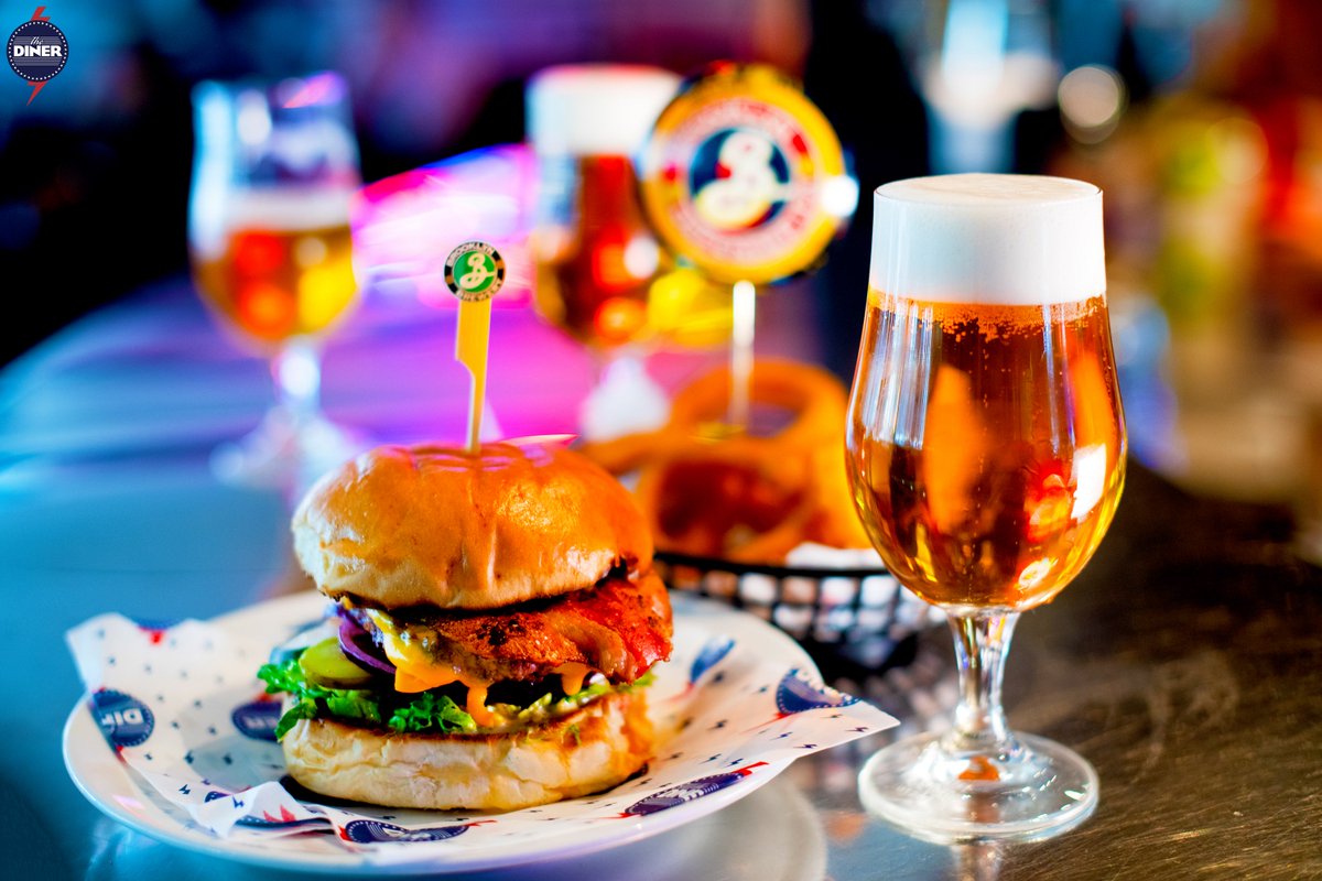 Cheers to #InternationalBeerDay 🍻 Type @B- and the first name that comes up owes you a #Beer &amp; a Diablo Burger. #TheDinerUK #BeerOClock #FridayFeeling