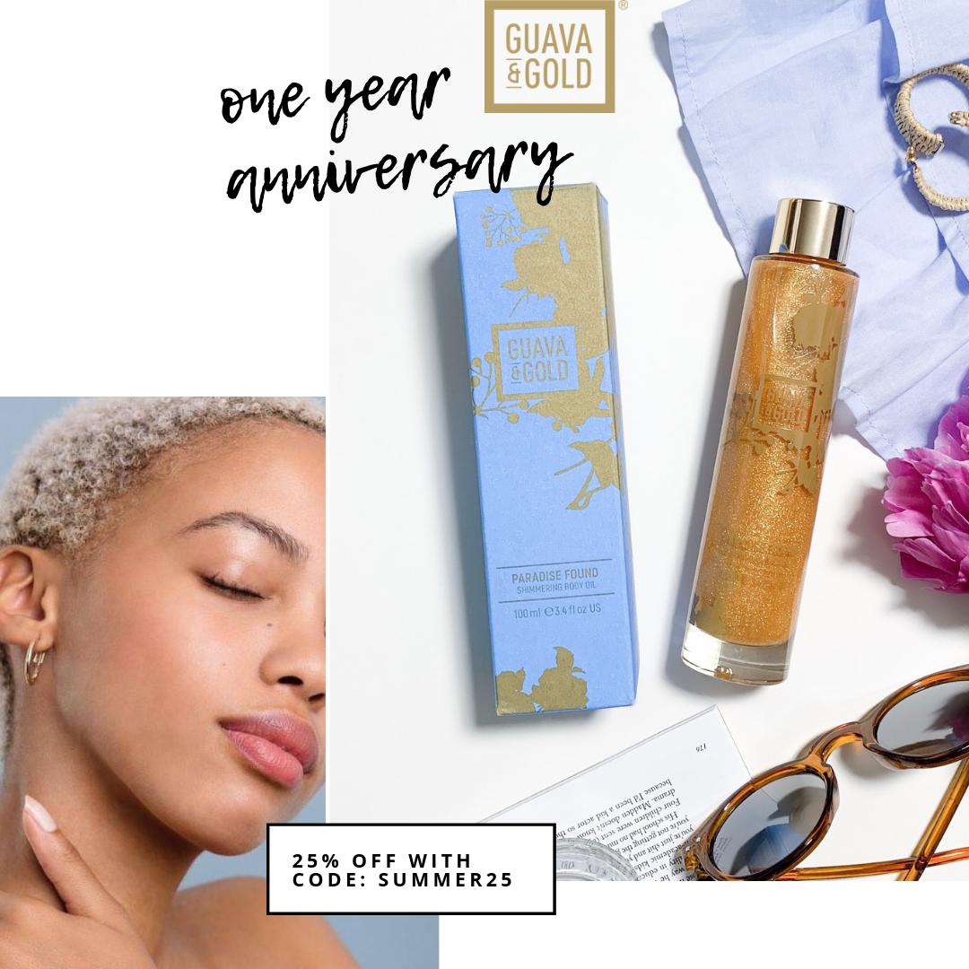 To celebrate 1 year of business, we want to give back to YOU! 💗
For the whole month of August, we will be offering 25% off site wide with the code: SUMMER25! So, what you waiting for…? Your hydrated, glowing holiday skin awaits.